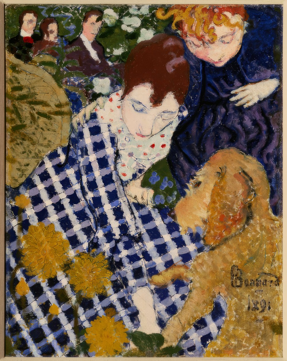 Kvinne med hund av Pierre Bonnard