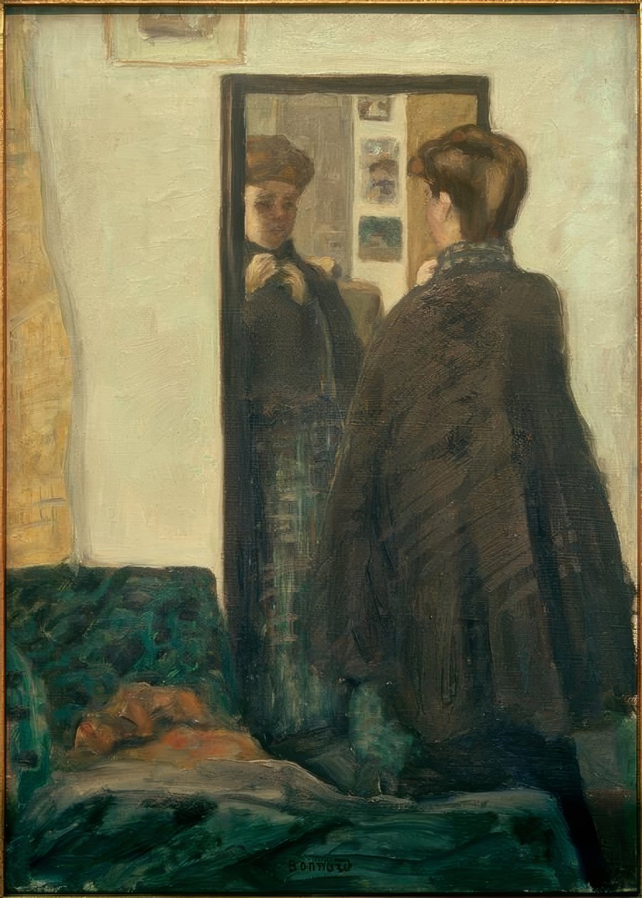 Kvinne foran speilet av Pierre Bonnard