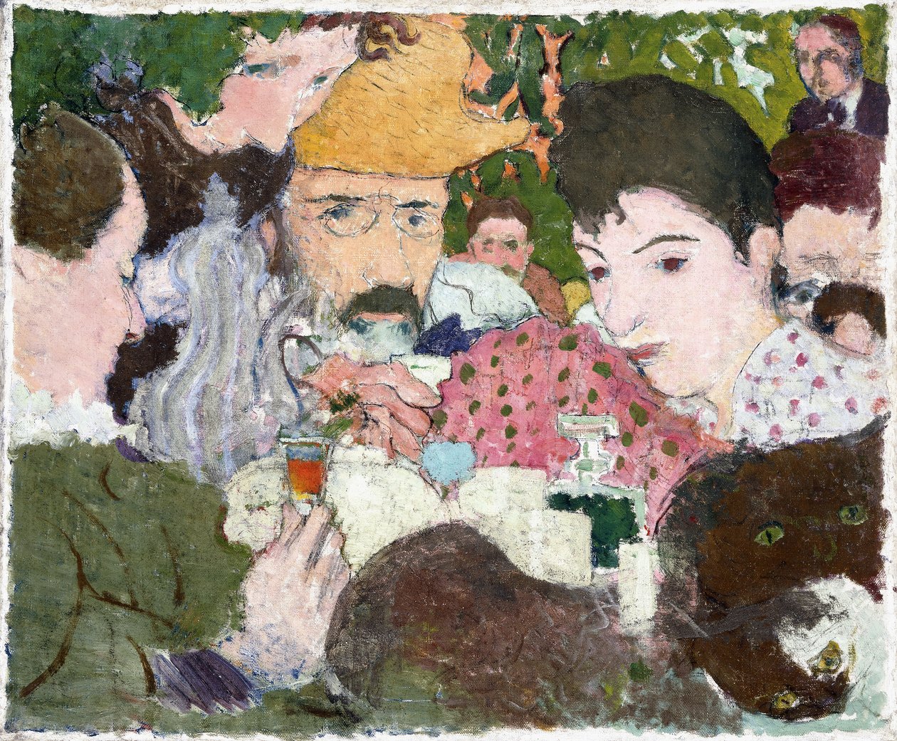 Hagesmaking, ca. 1891 (olje, penn og svart blekk over blyant på lerret) av Pierre Bonnard