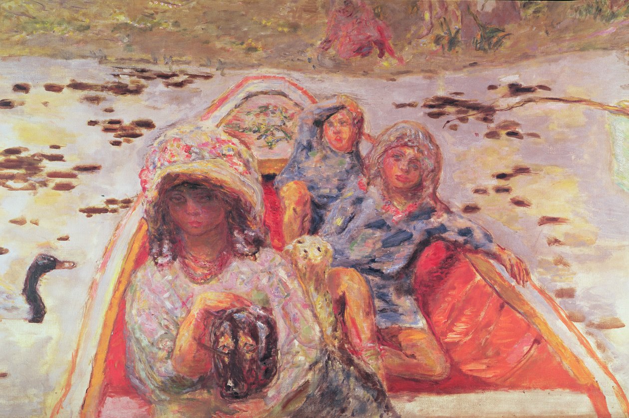 In the Boat, detalj av jentene, ca. 1907 (olje på lerret) (detalj av 91687) av Pierre Bonnard