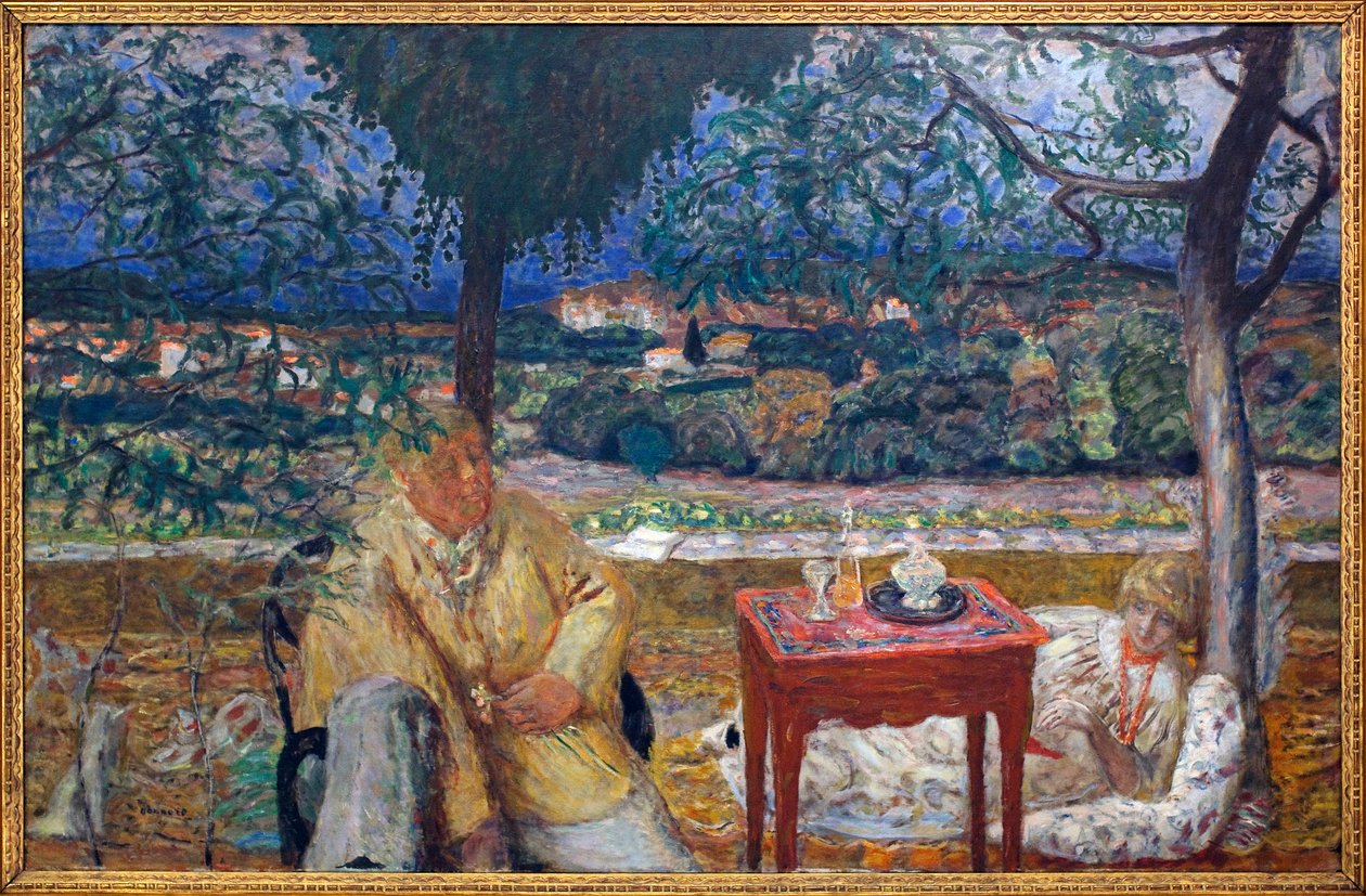 I hagen (samtale i Provence). Med portretter av Jozef Pankiewicz (1866-1940, polsk maler) og Marthe de Meligny (nee Maria Boursin av Pierre Bonnard