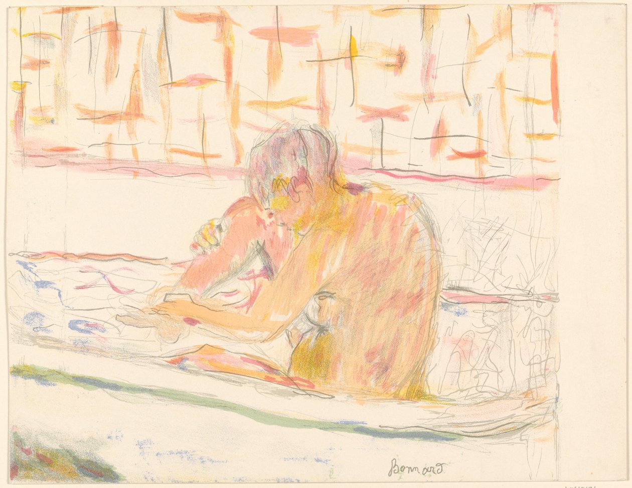Kvinne i badekar av Pierre Bonnard