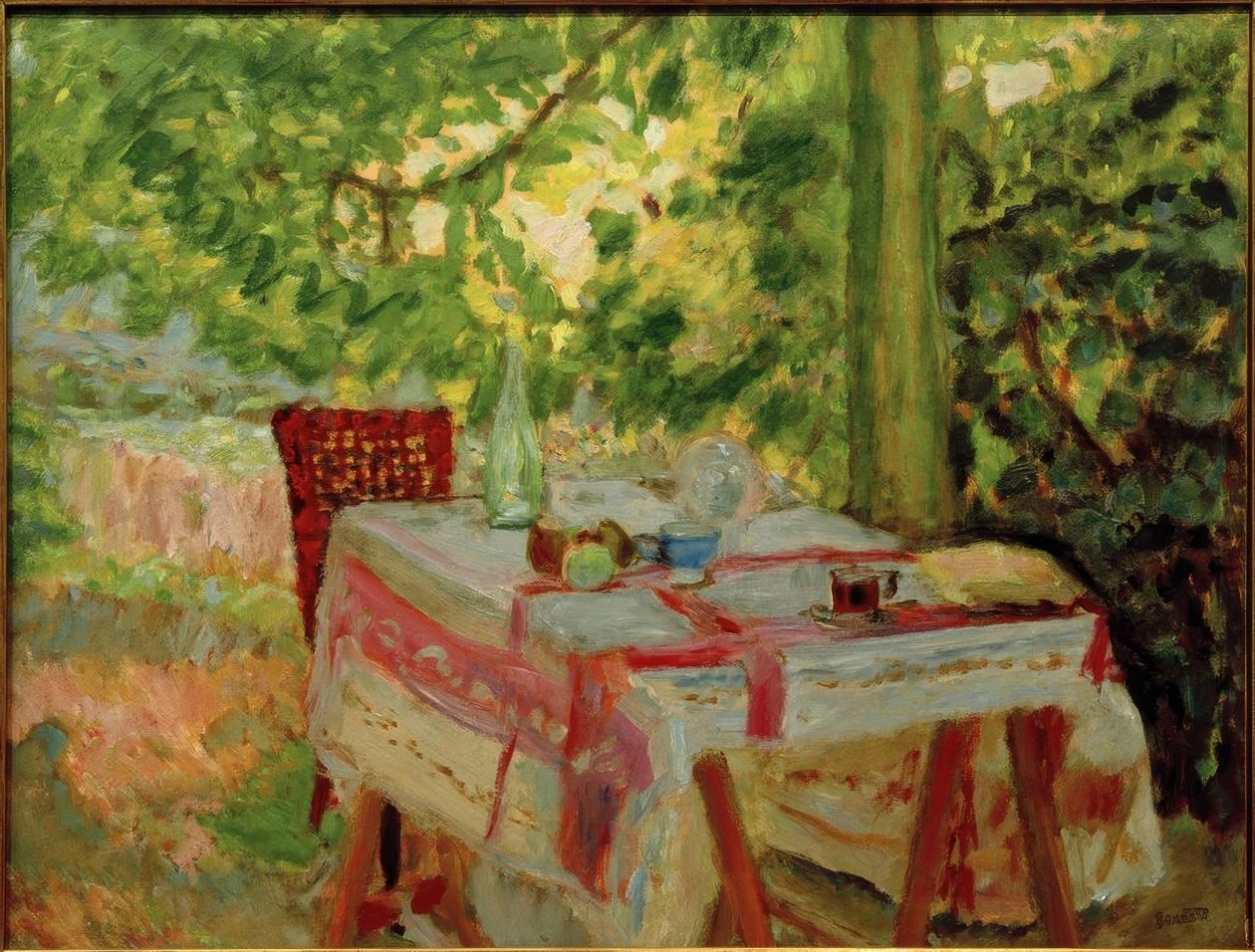 Bordet servert under lindetreet av Pierre Bonnard