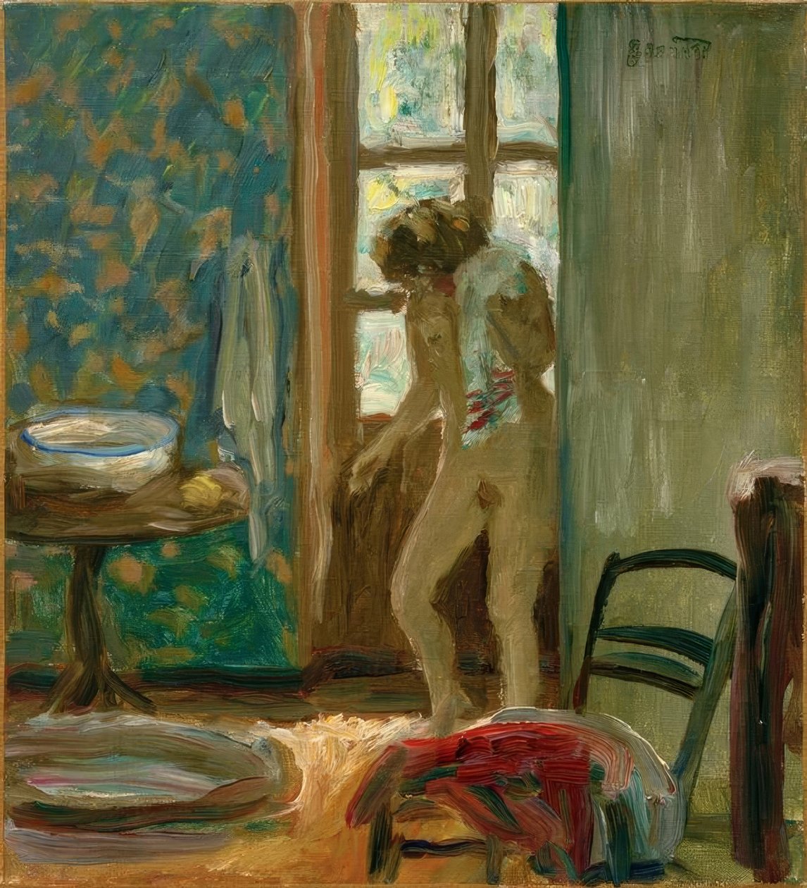 Toalettet. Håndkle naken av Pierre Bonnard
