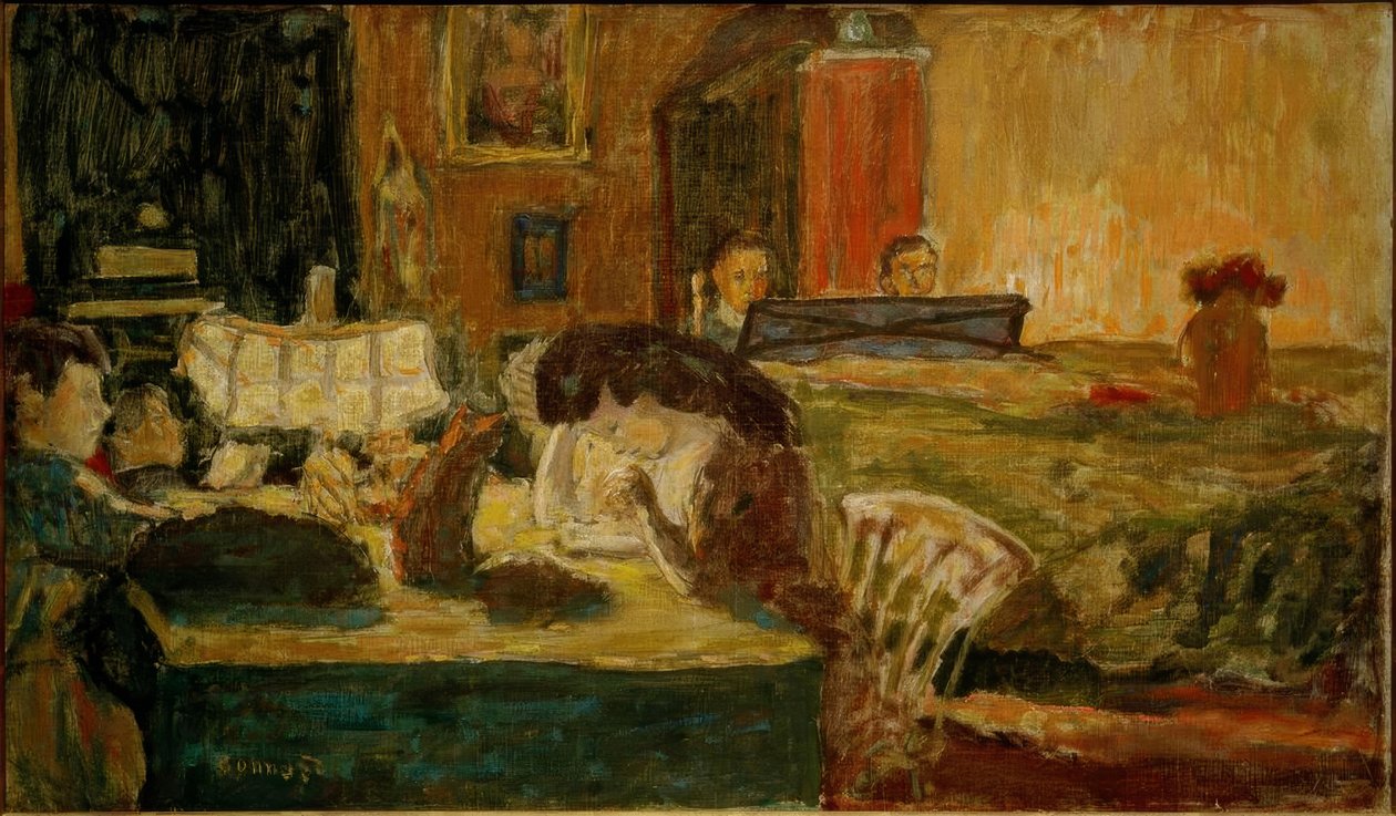Kvelden i stua (Famille Terrasse) av Pierre Bonnard