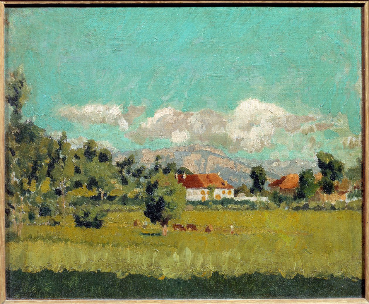 Landskap av Dauphine-maleriet av Pierre Bonnard (1867-1947) 1888 Søn. 0,19x0,29 m Privat samling av Pierre Bonnard