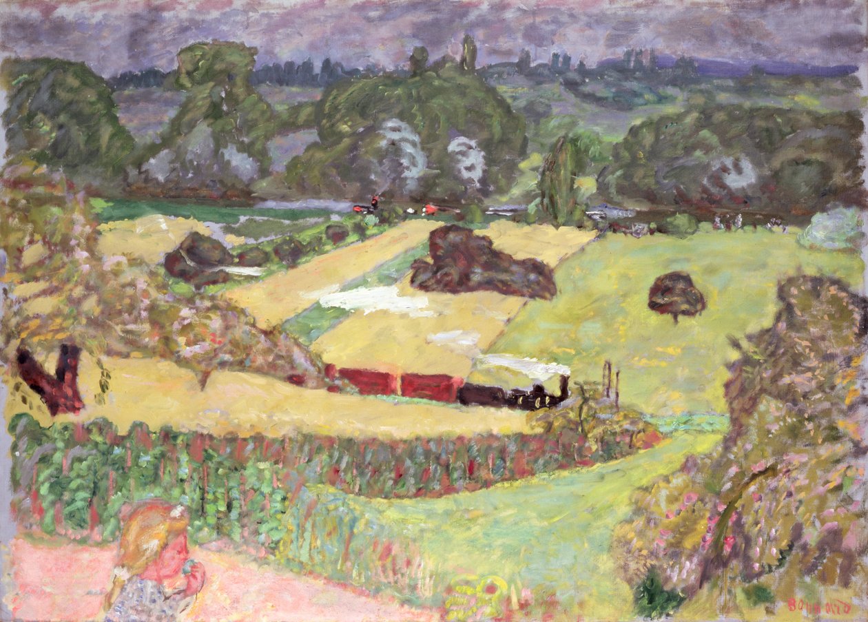 Landskap med godstog, 1909 av Pierre Bonnard