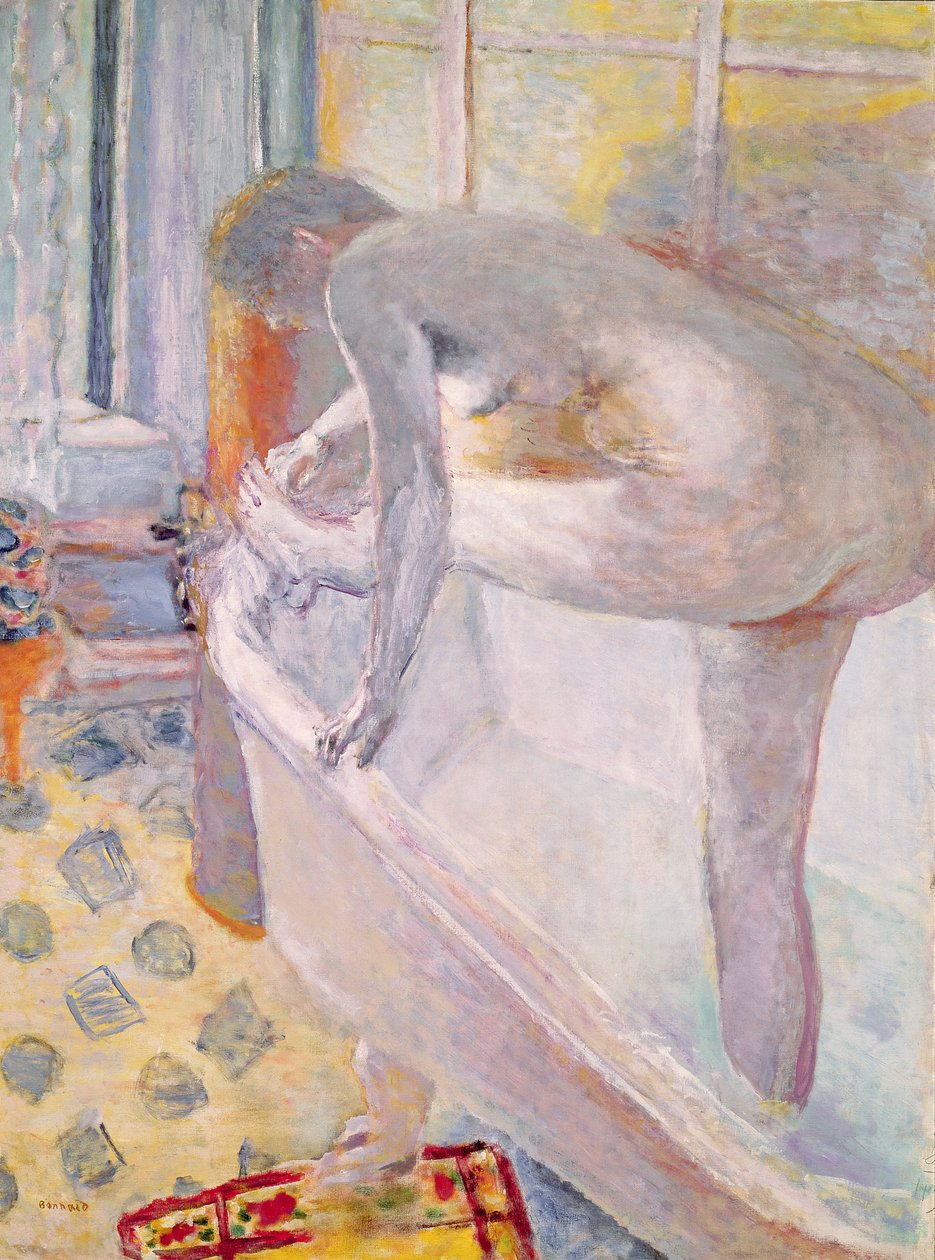 Stor naken i badekaret, 1924 av Pierre Bonnard