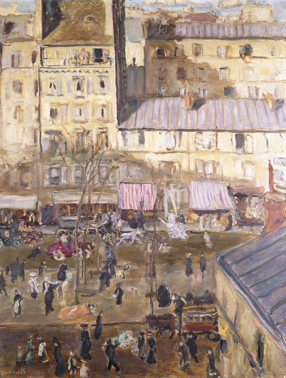 The Exterior Boulevard: Boulevard de Clichy og hjørnet av Rue de Douai, ca. 1904 (olje på lerret) av Pierre Bonnard
