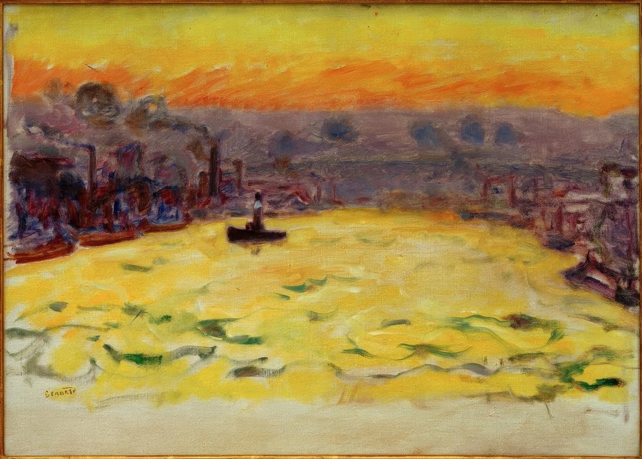 Havnen, solnedgang av Pierre Bonnard
