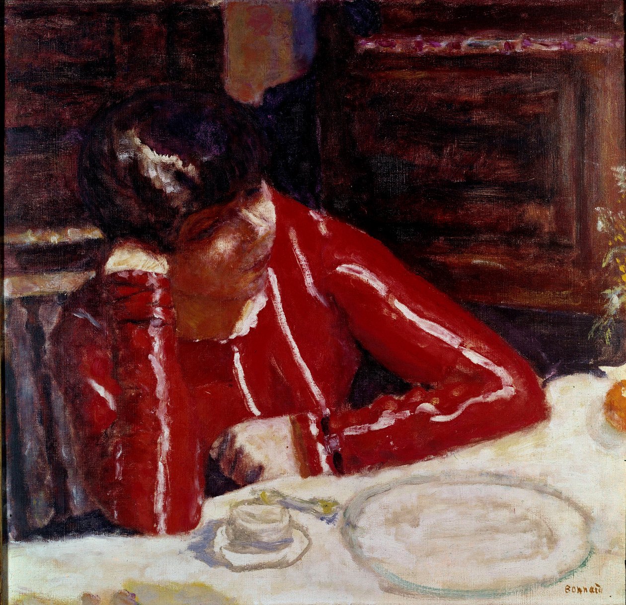 Den røde overdelen Maleri av Pierre Bonnard (1867-1947) 1925 Paris nasjonalmuseum for moderne kunst av Pierre Bonnard