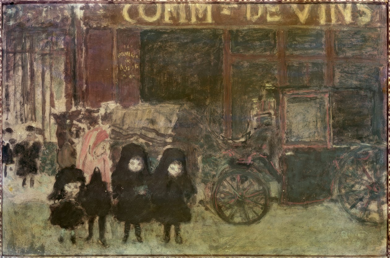 Drosjen eller Vinhandelen eller Forlater skolen av Pierre Bonnard