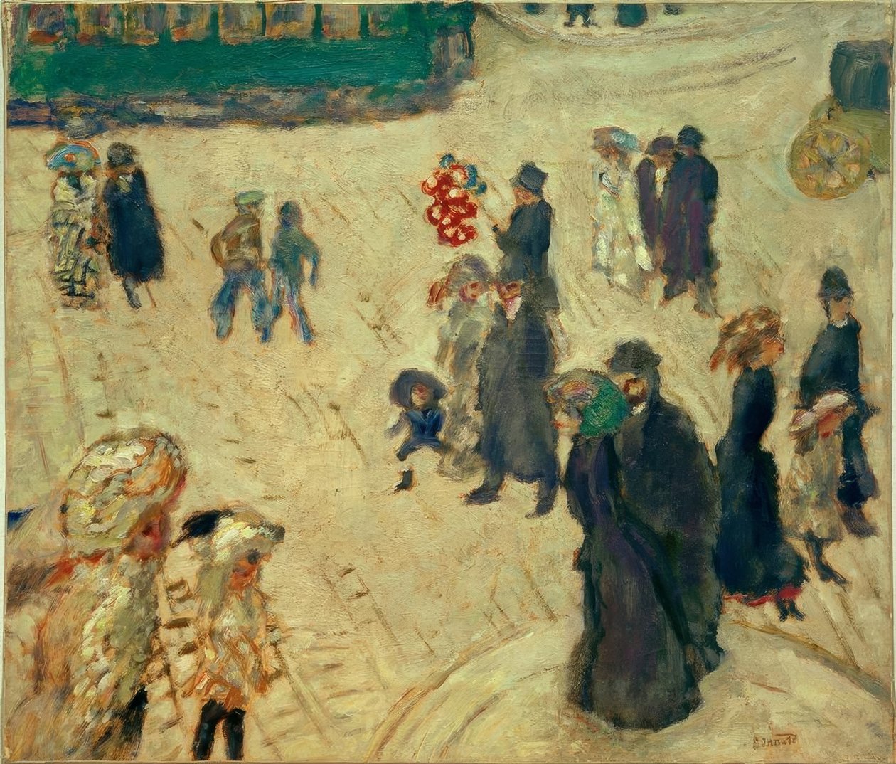 Den grønne trikken (Karakterer i gaten med den grønne trikken) av Pierre Bonnard