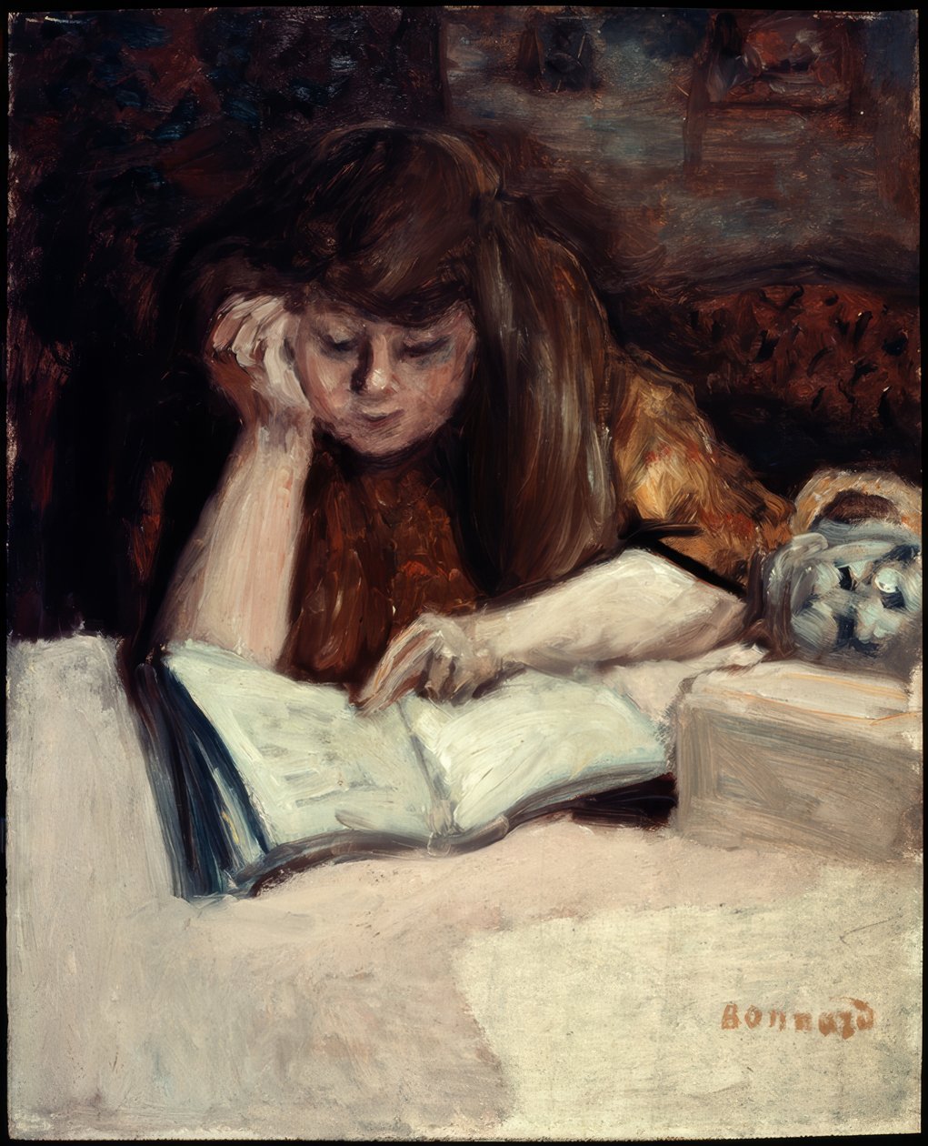 Tilbakelent leselampe av Pierre Bonnard