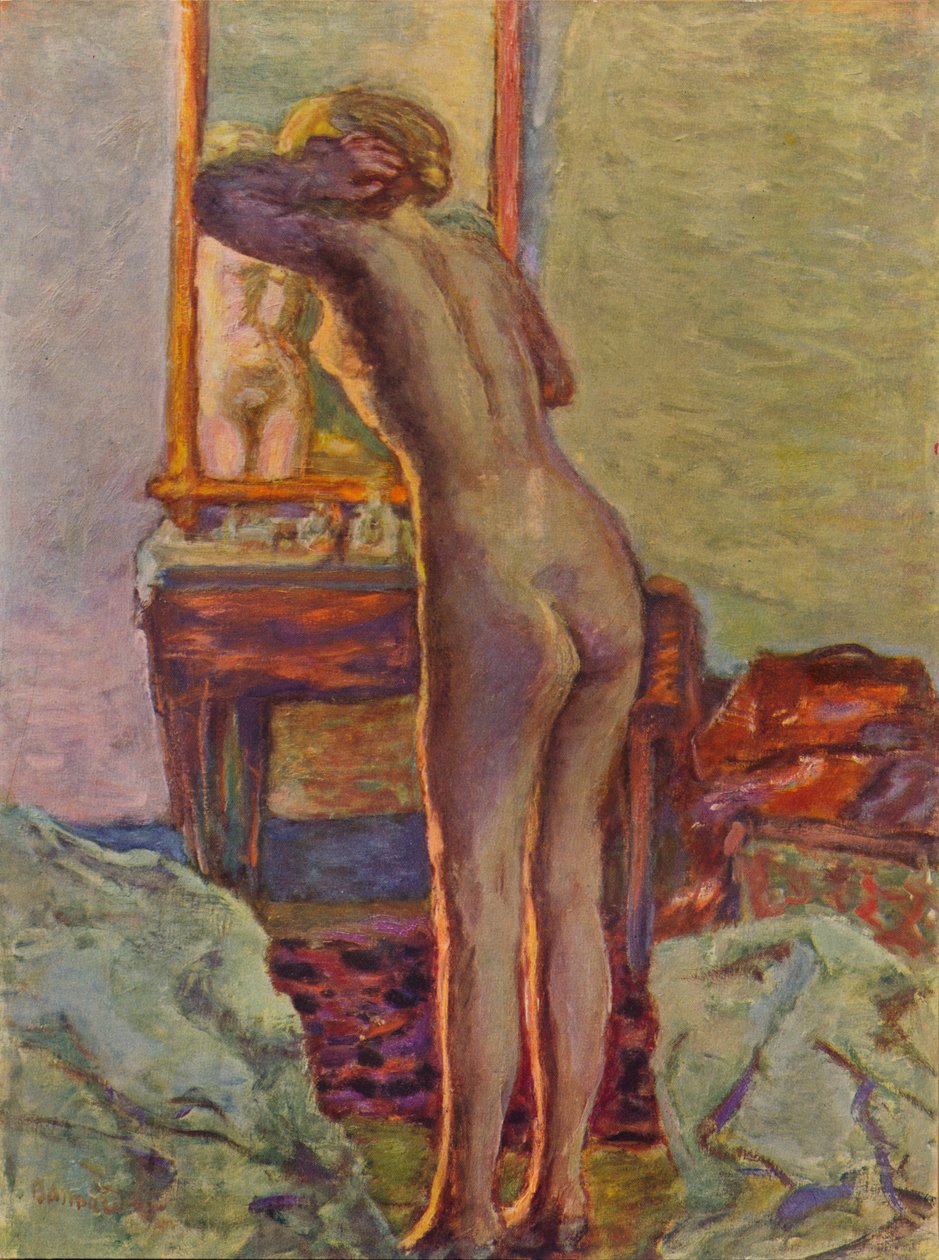 Naken hos frisøren, 1935 av Pierre Bonnard