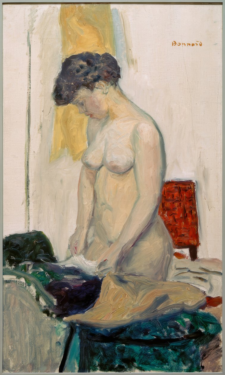 Stående naken i profil av Pierre Bonnard