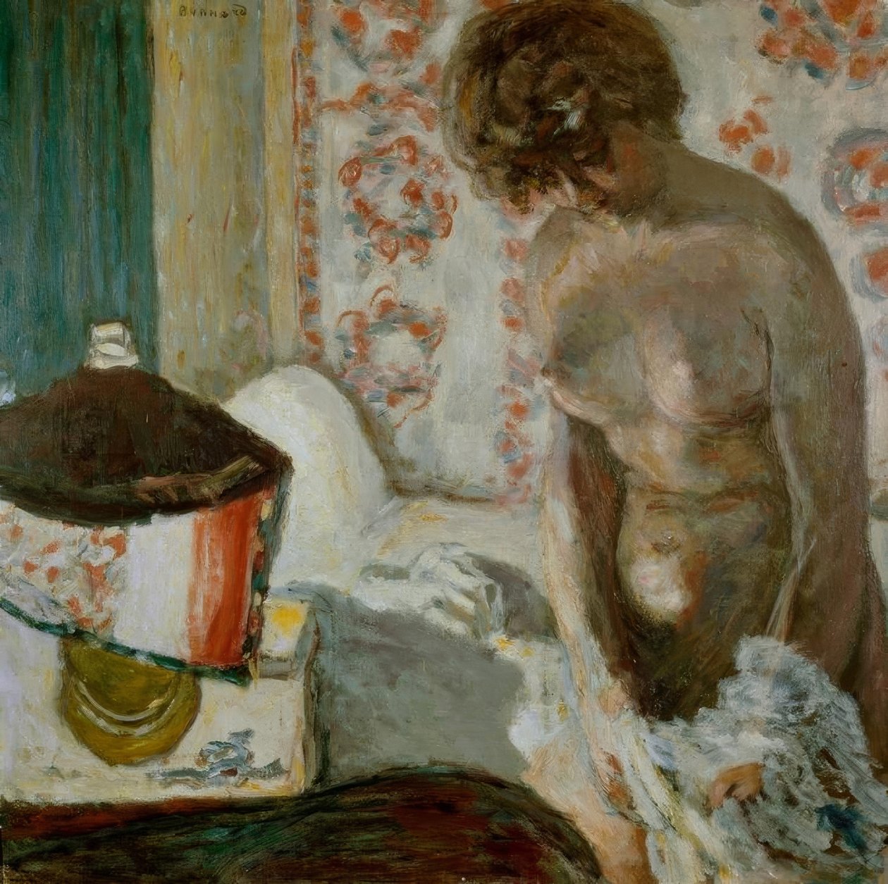 Naken ved lampen av Pierre Bonnard