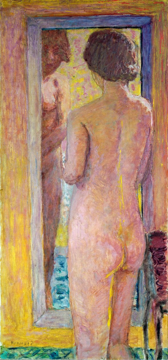 Naken foran et speil, 1934 av Pierre Bonnard