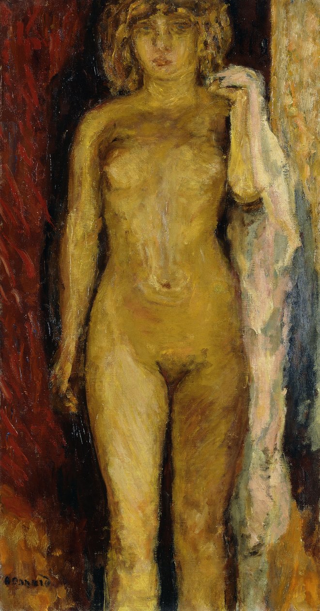 Naken, opplyst av en lampe av Pierre Bonnard