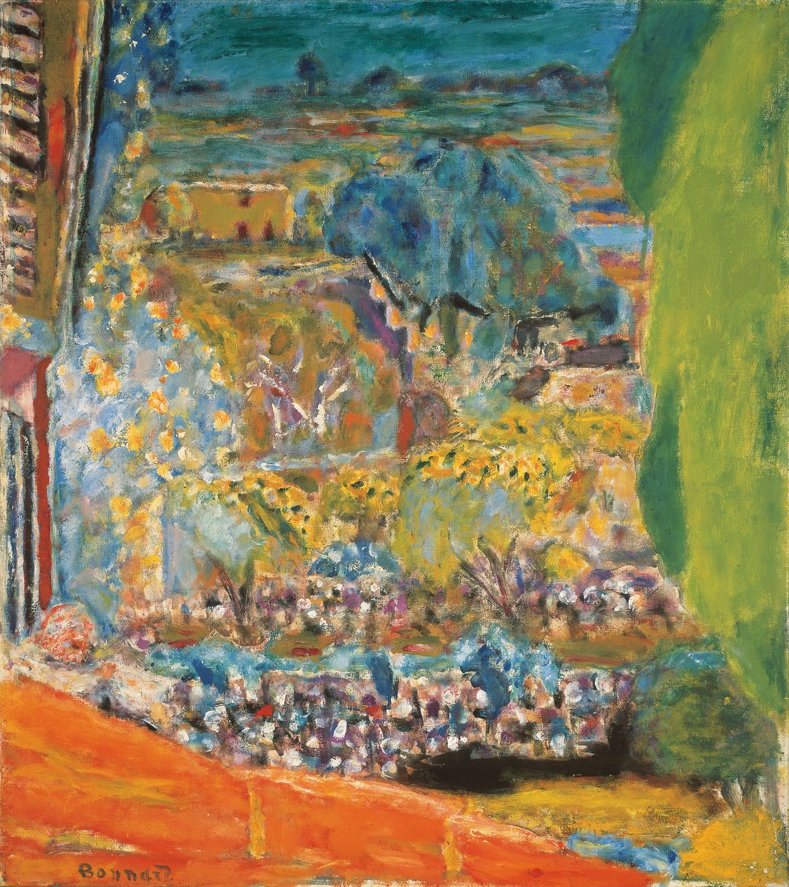 Landskap med rødt tak (Le Cannet) av Pierre Bonnard