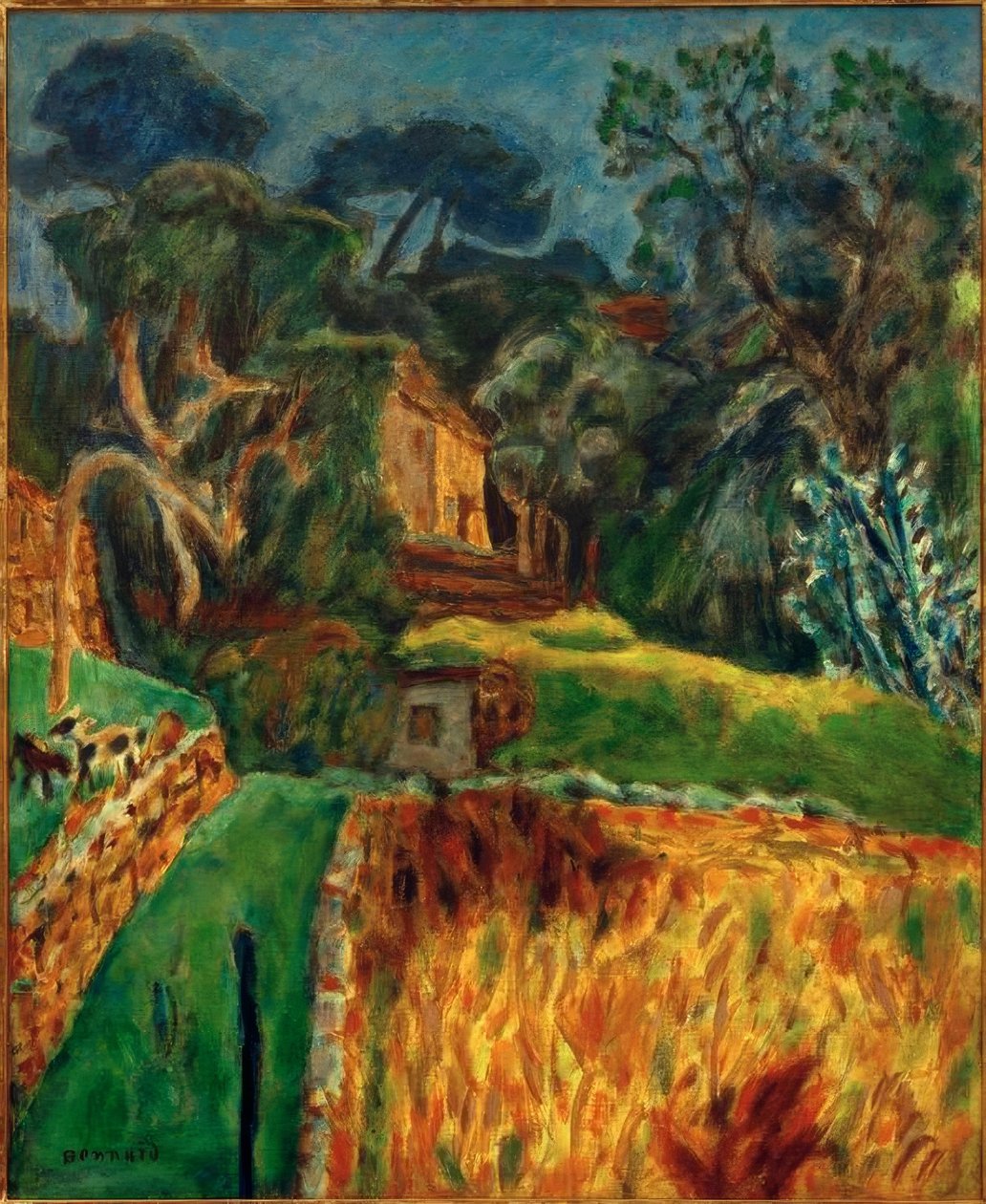 Sørlig landskap (LEnclos aux goats) av Pierre Bonnard