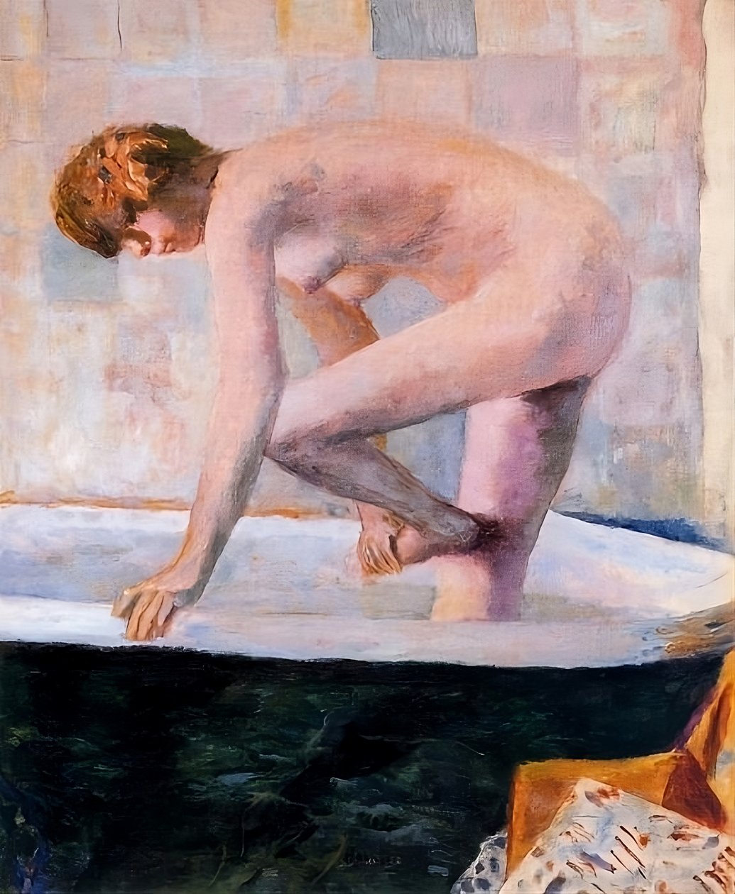 Rosa naken i badekaret, ca. 1924 av Pierre Bonnard