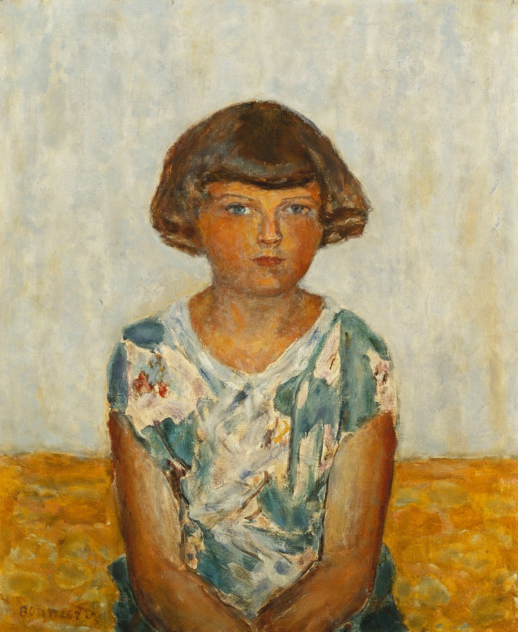 Portrett av en ung jente; Portrait of a Young Girl, ca. 1924 (olje på lerret) av Pierre Bonnard