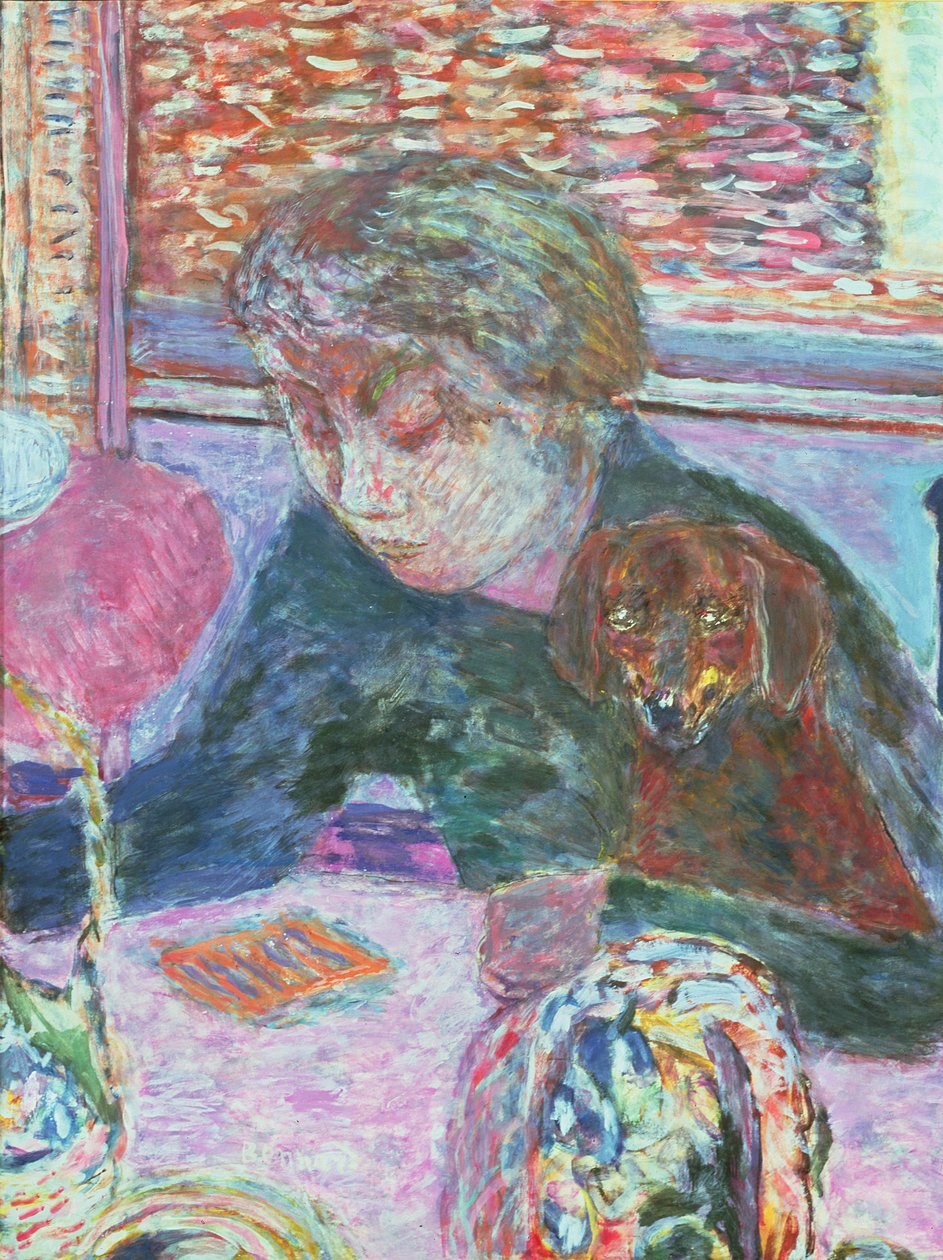 Portrett med en hund, 1940 av Pierre Bonnard