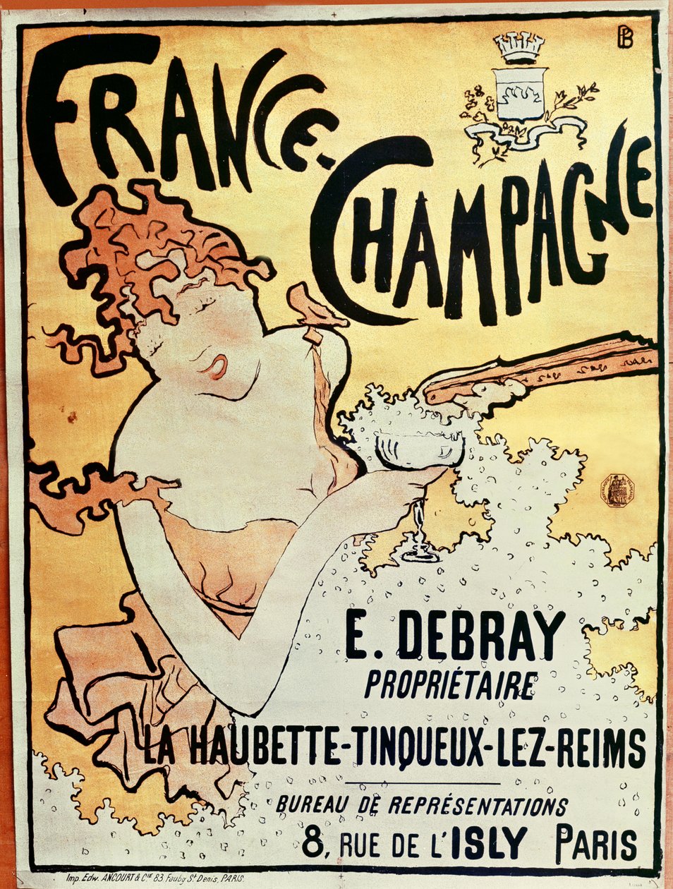 Plakat som annonserer Frankrike Champagne, 1891 av Pierre Bonnard