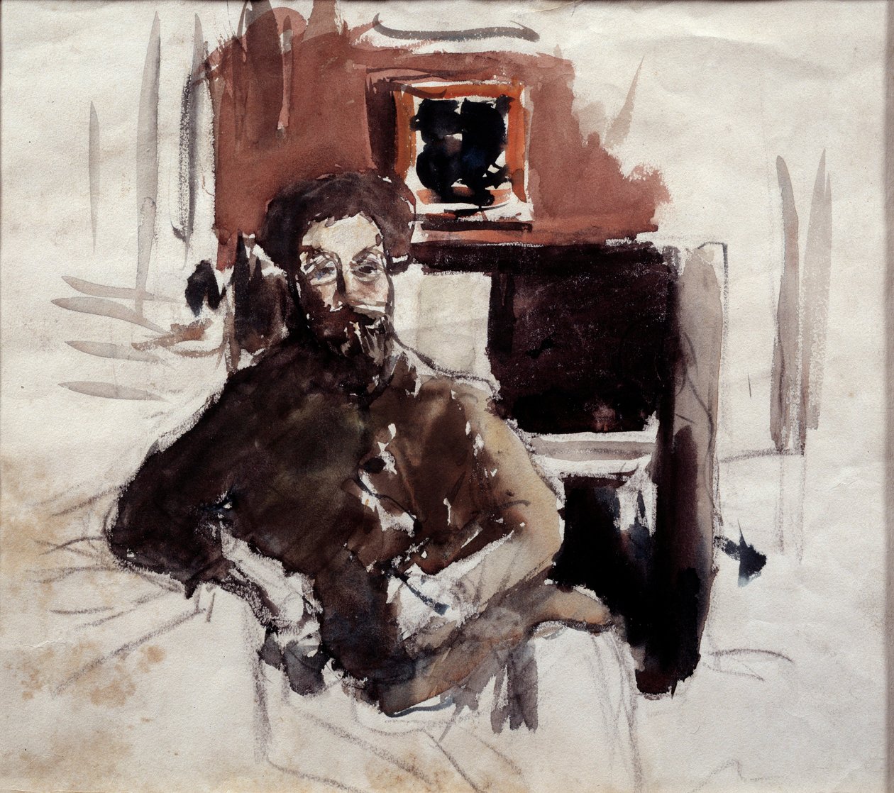Selvportrettmaleri av Pierre Bonnard (1867-1947) Privatsamling fra det 20. århundre av Pierre Bonnard