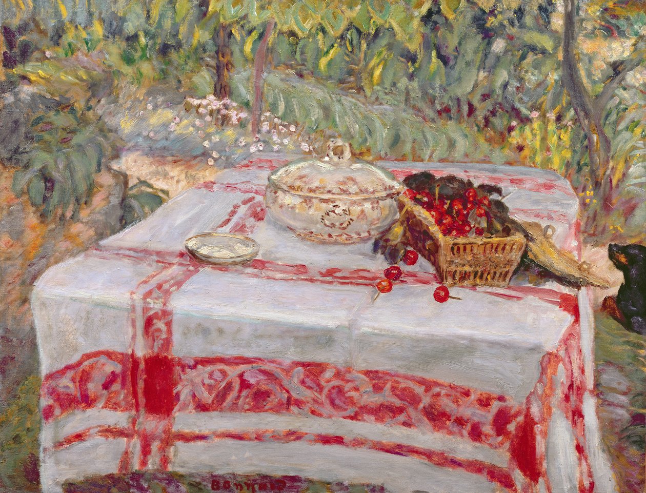 Stilleben med duk, ca. 1914 av Pierre Bonnard