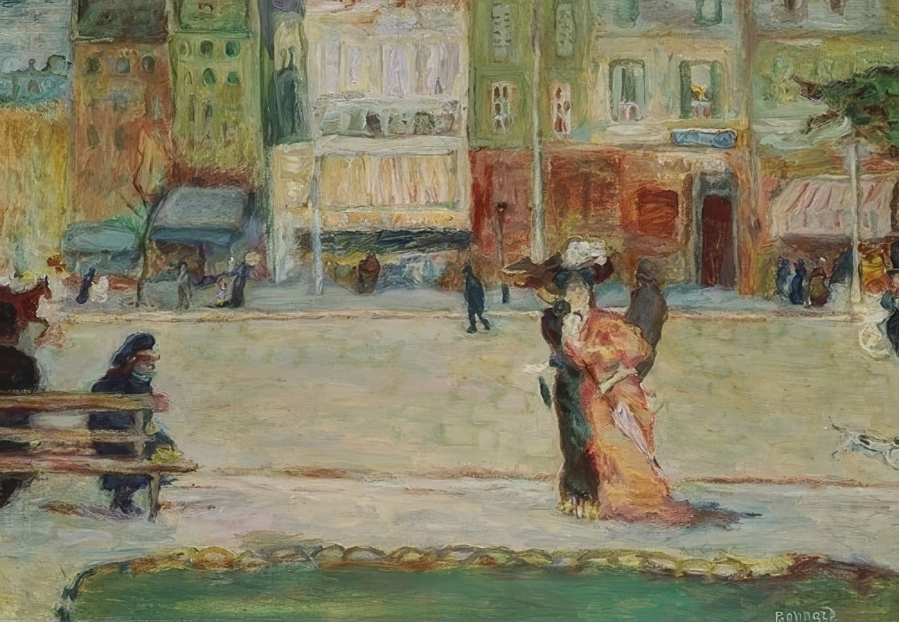 Gatebilde, Avenue Clichy, Paris av Pierre Bonnard