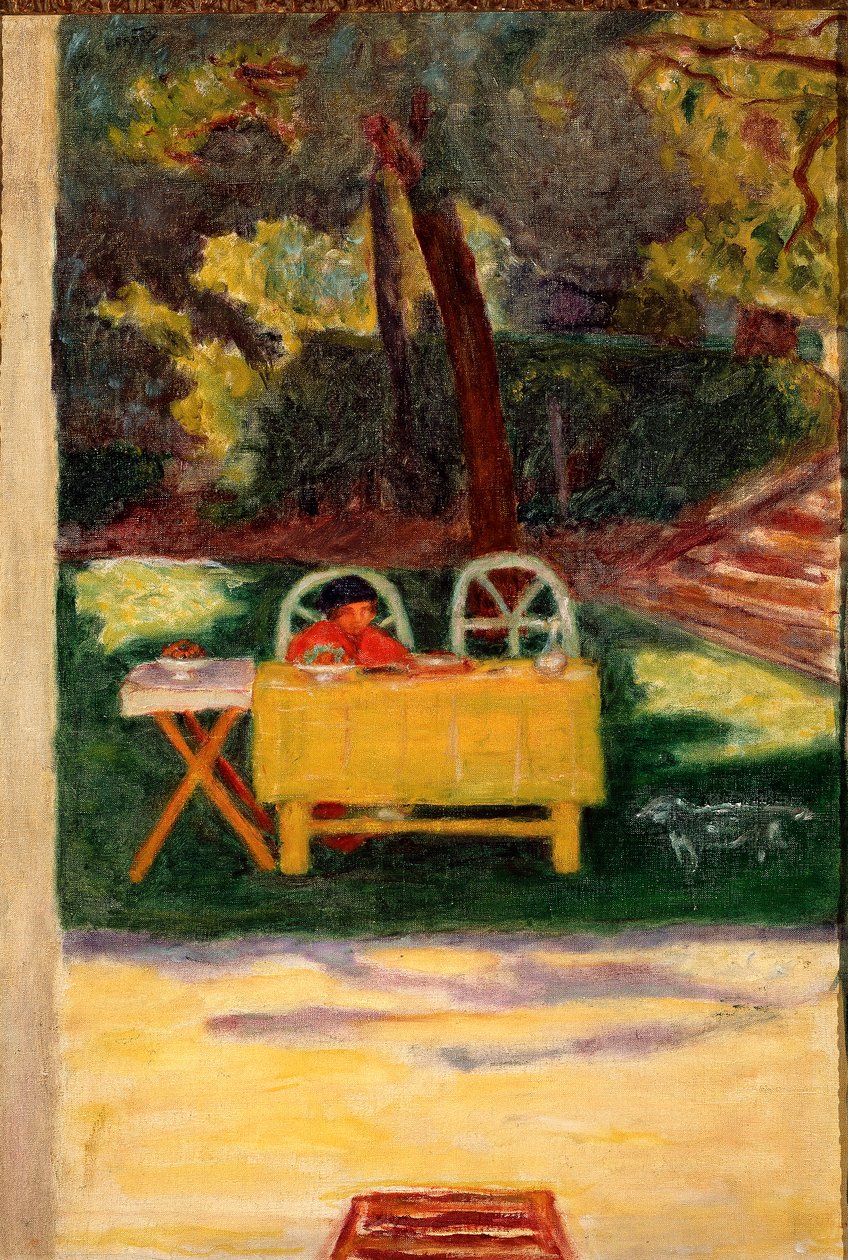 Smaking i hagen. Maleri av Pierre Bonnard (1867-1947), ca. 1910. Olje på lerret, Sol: 65x44cm Milano, Privat samling av Pierre Bonnard