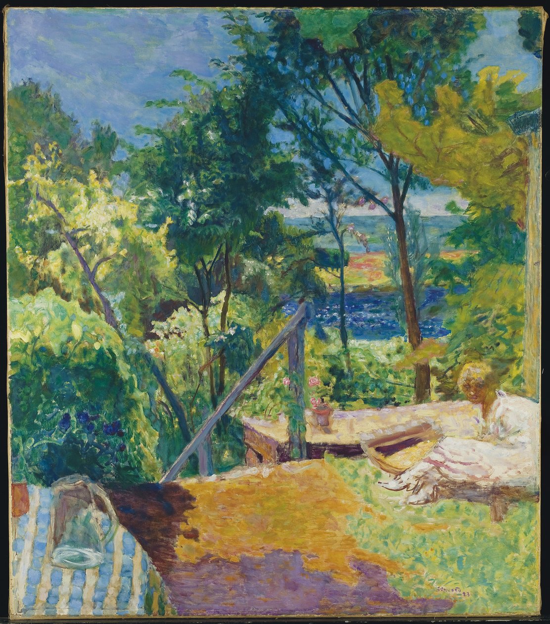 Terrasse ved Vernon, 1923 av Pierre Bonnard