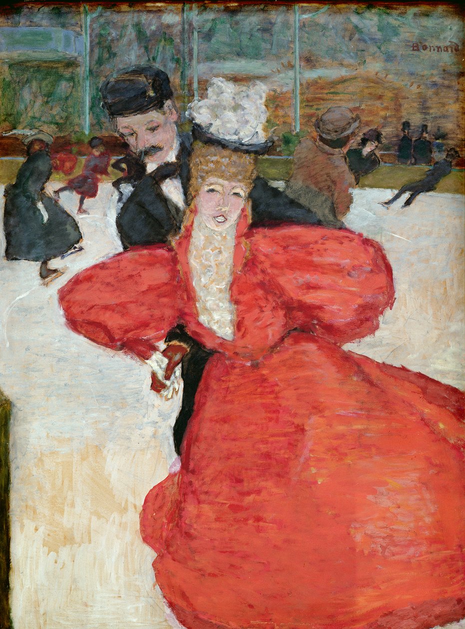 The Ice Rink eller The Skaters, ca. 1896-98 (olje på kort montert på panel) av Pierre Bonnard