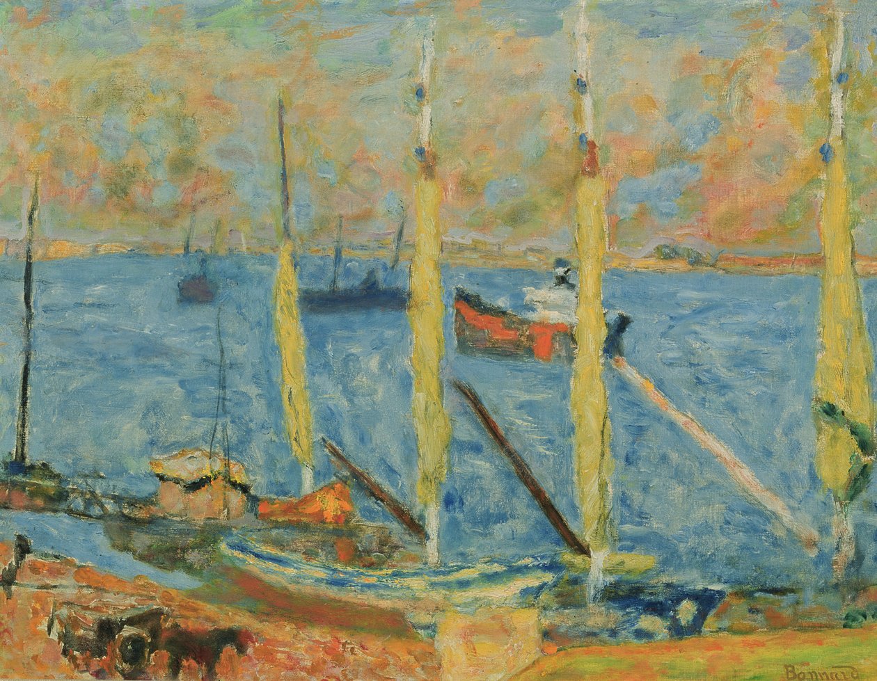 St. Tropez havn, 1930 av Pierre Bonnard