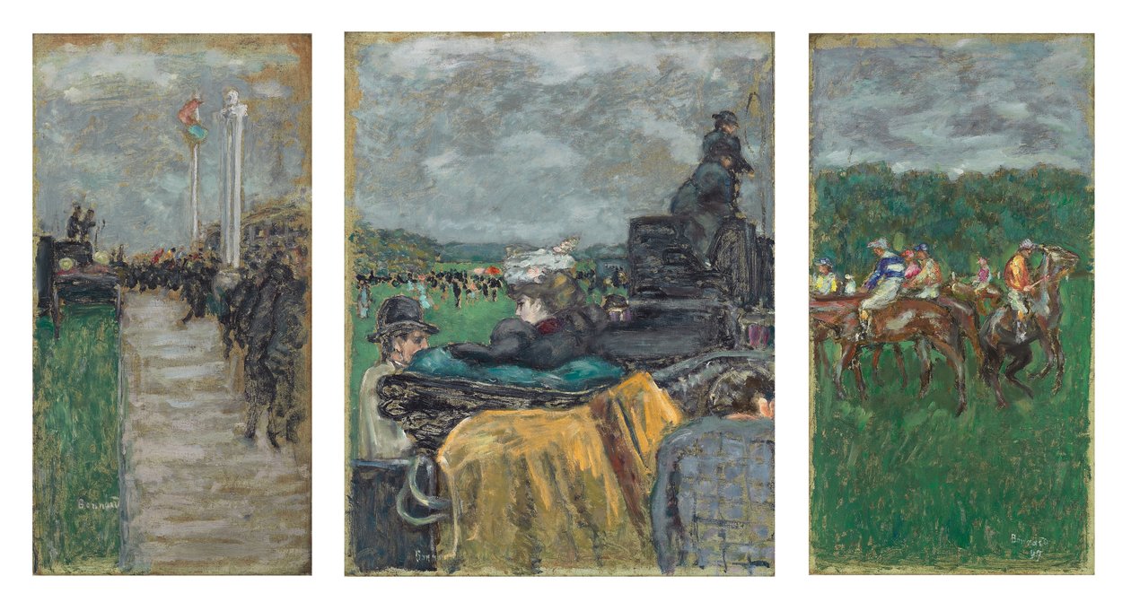 Løpene på Longchamp; Les Courses a Longchamp av Pierre Bonnard