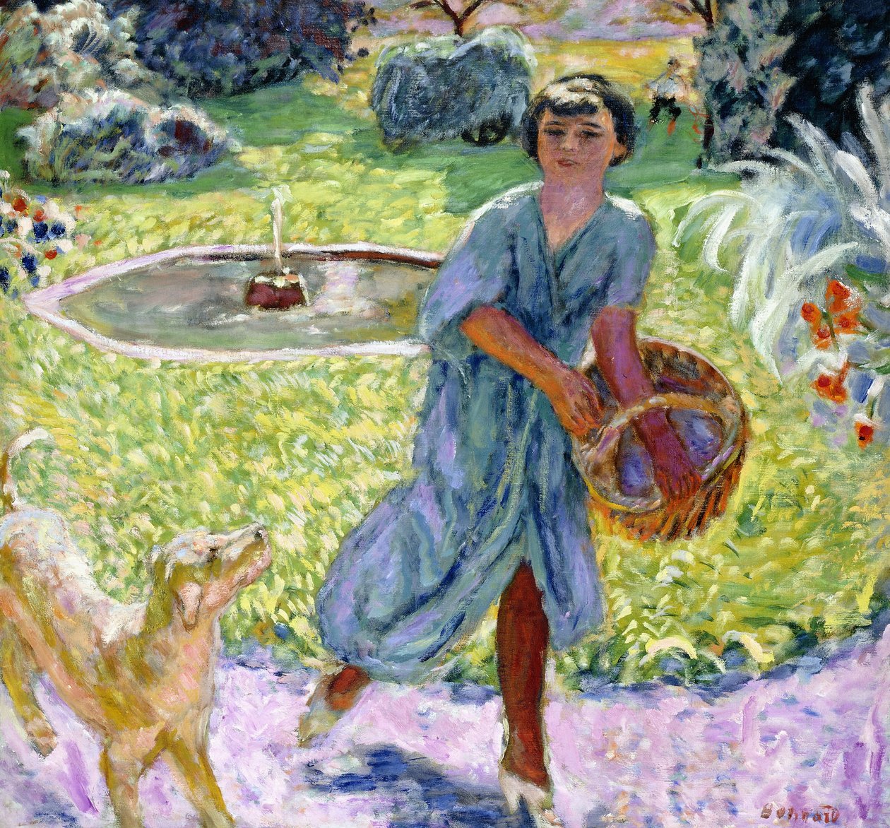 Ungjenta eller ungjenta leker med en hund av Pierre Bonnard