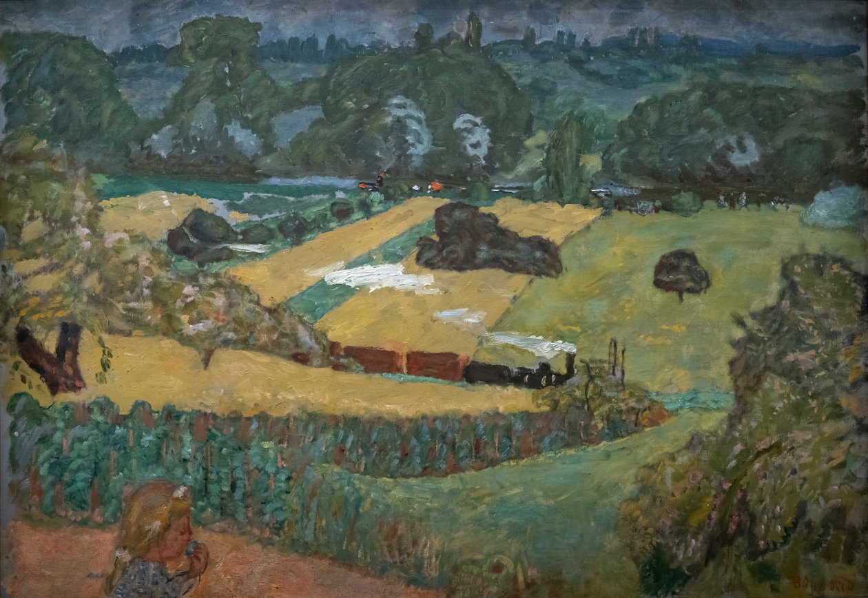 Tog og lektere, 1909 (Olje på lerret) av Pierre Bonnard