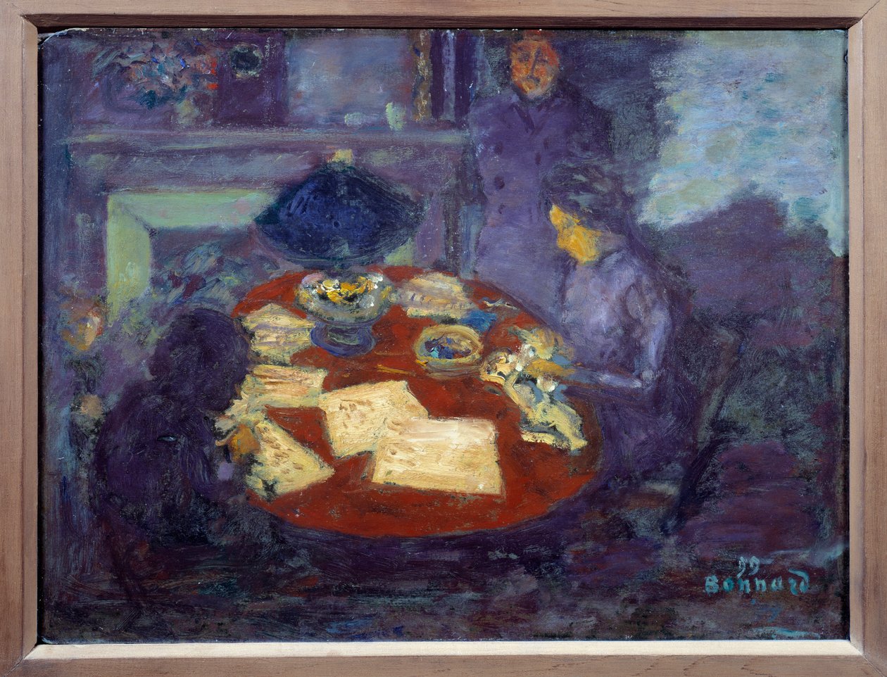 Under lampen Maleri av Pierre Bonnard (1867-1947) 1899 Dim: 0,34x0,44 m Paris, Musee d