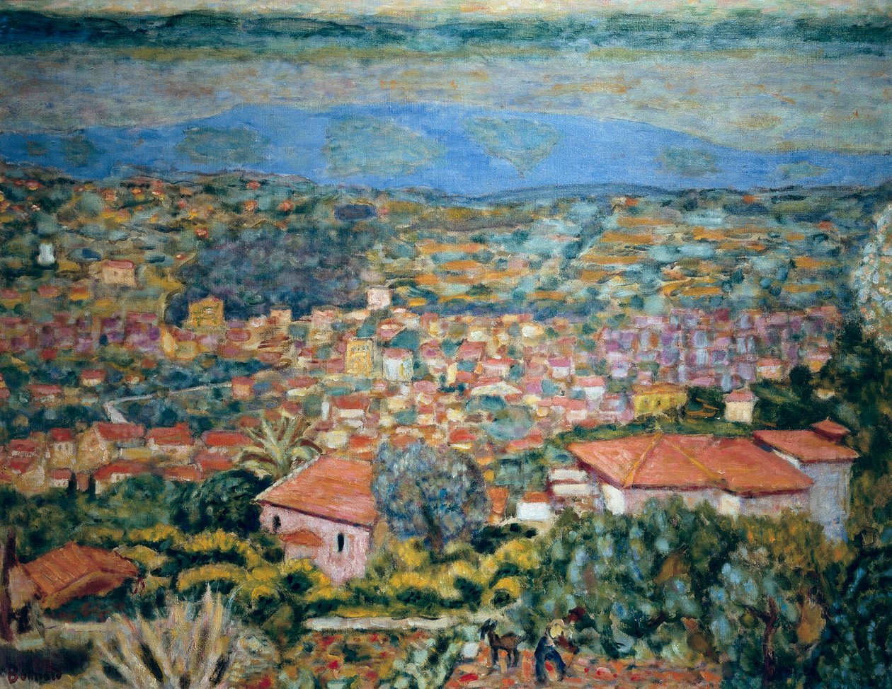 Utsikt over Le Cannet, hustak (Alpes Maritimes, Provence-Alpes-Cote d