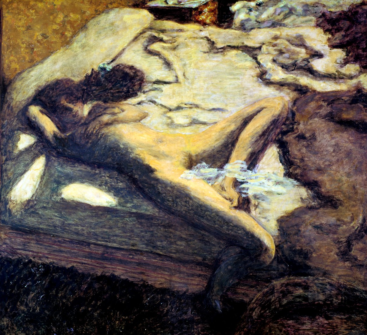 Woman reclining on a seng, eller The Indolent Woman, 1899 av Pierre Bonnard