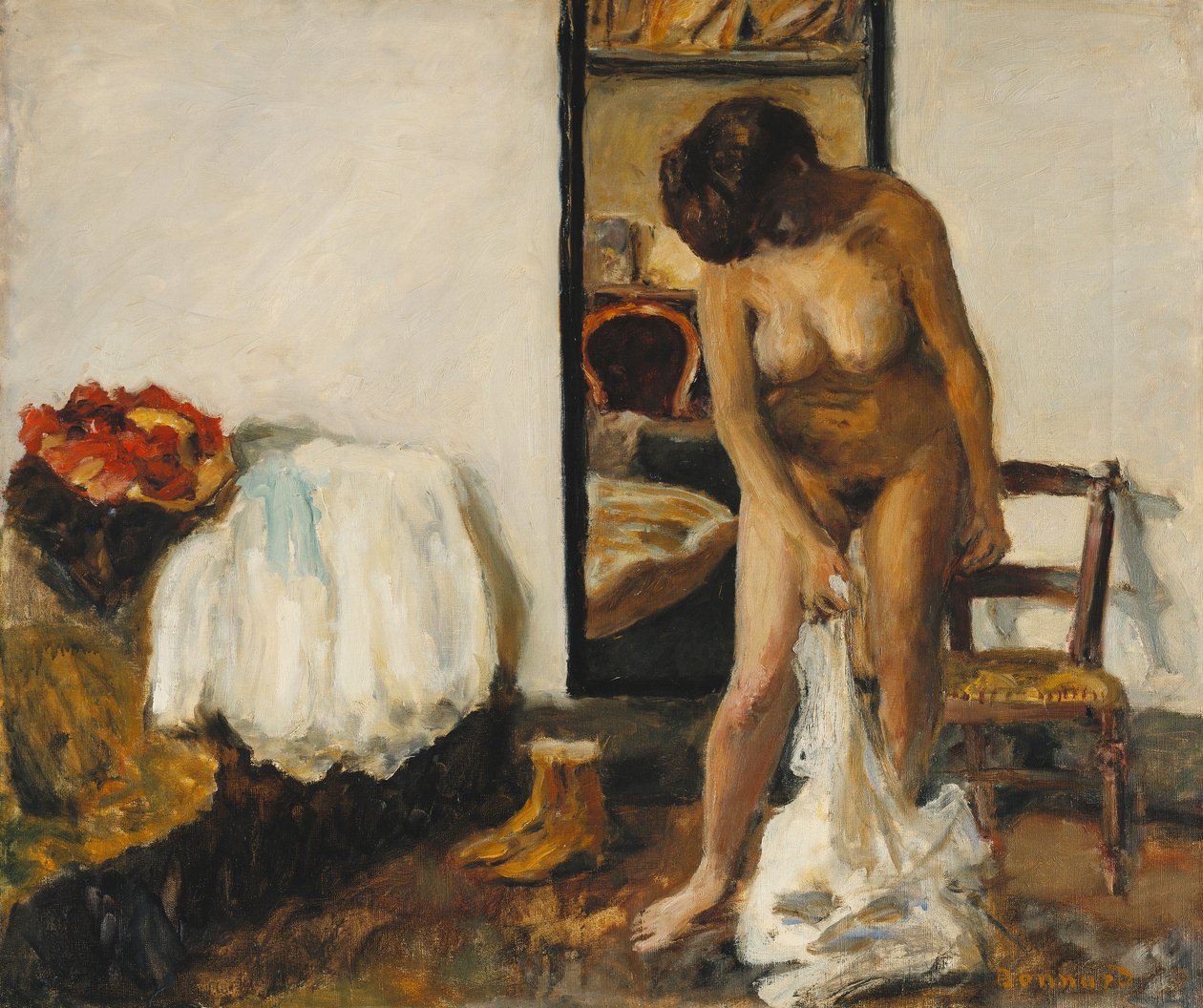Kvinne avkledning; Kone kle av seg av Pierre Bonnard