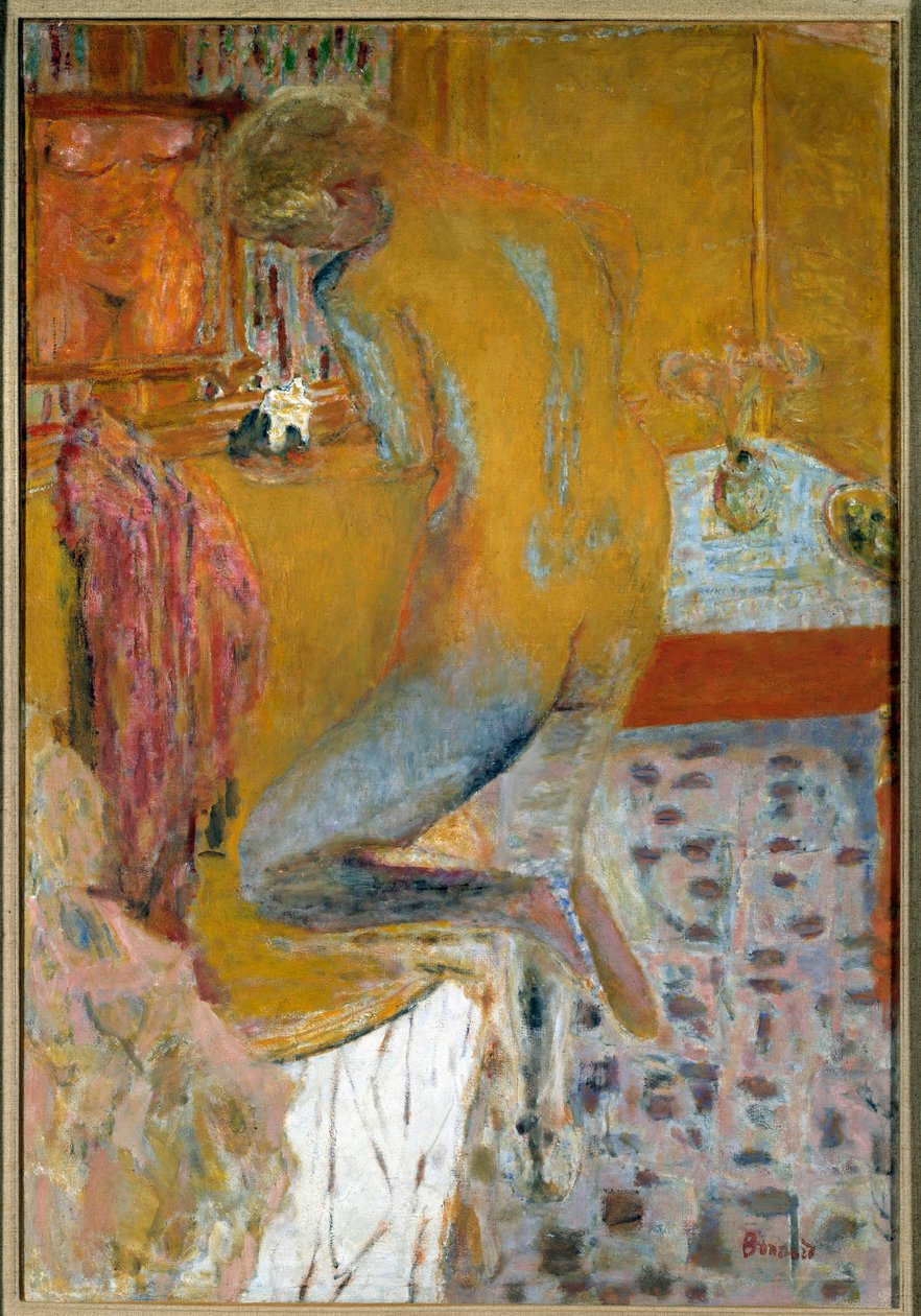 Kvinnen har toalettet sitt av Pierre Bonnard