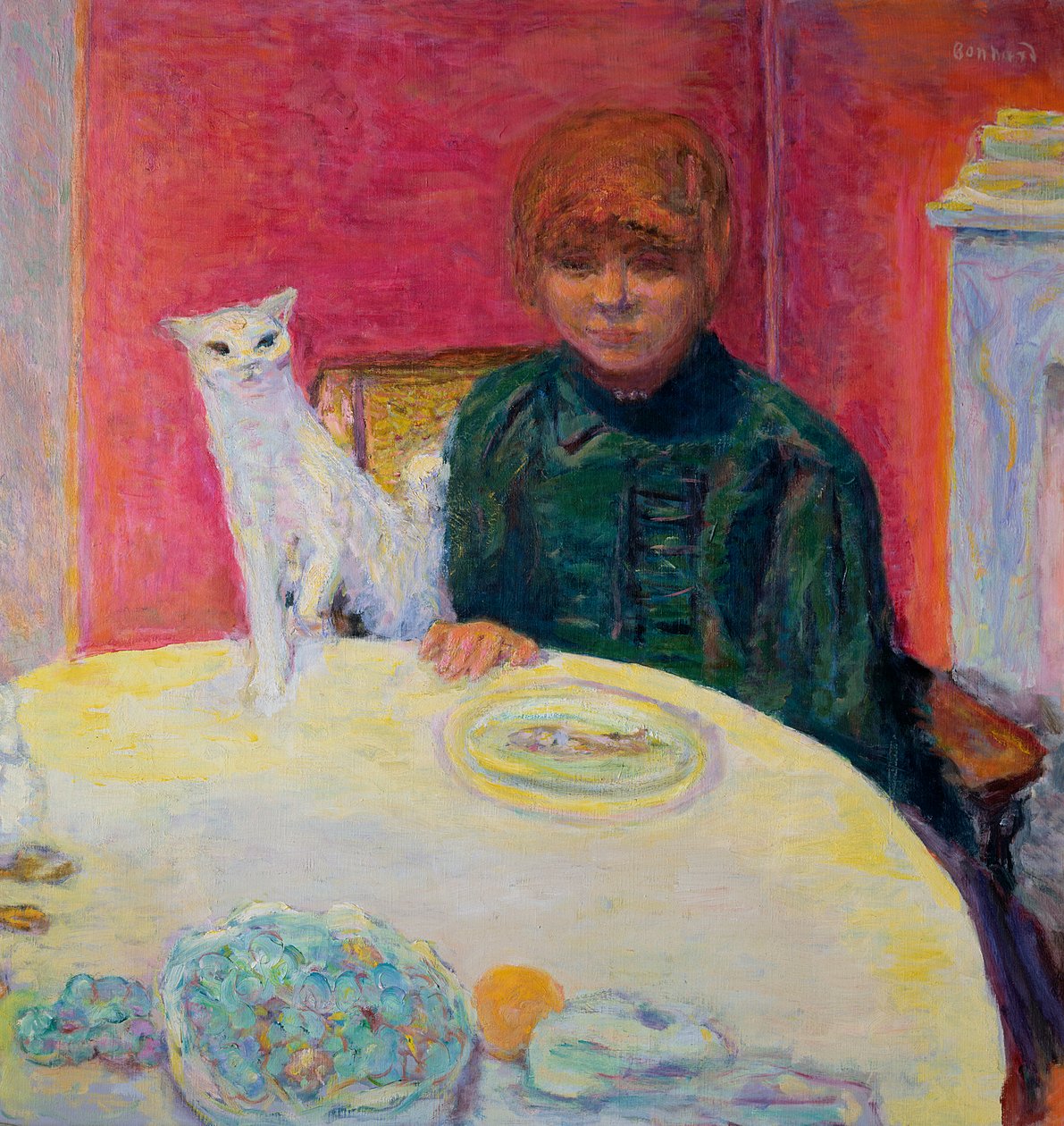 Kvinne med en katt, 1912 av Pierre Bonnard