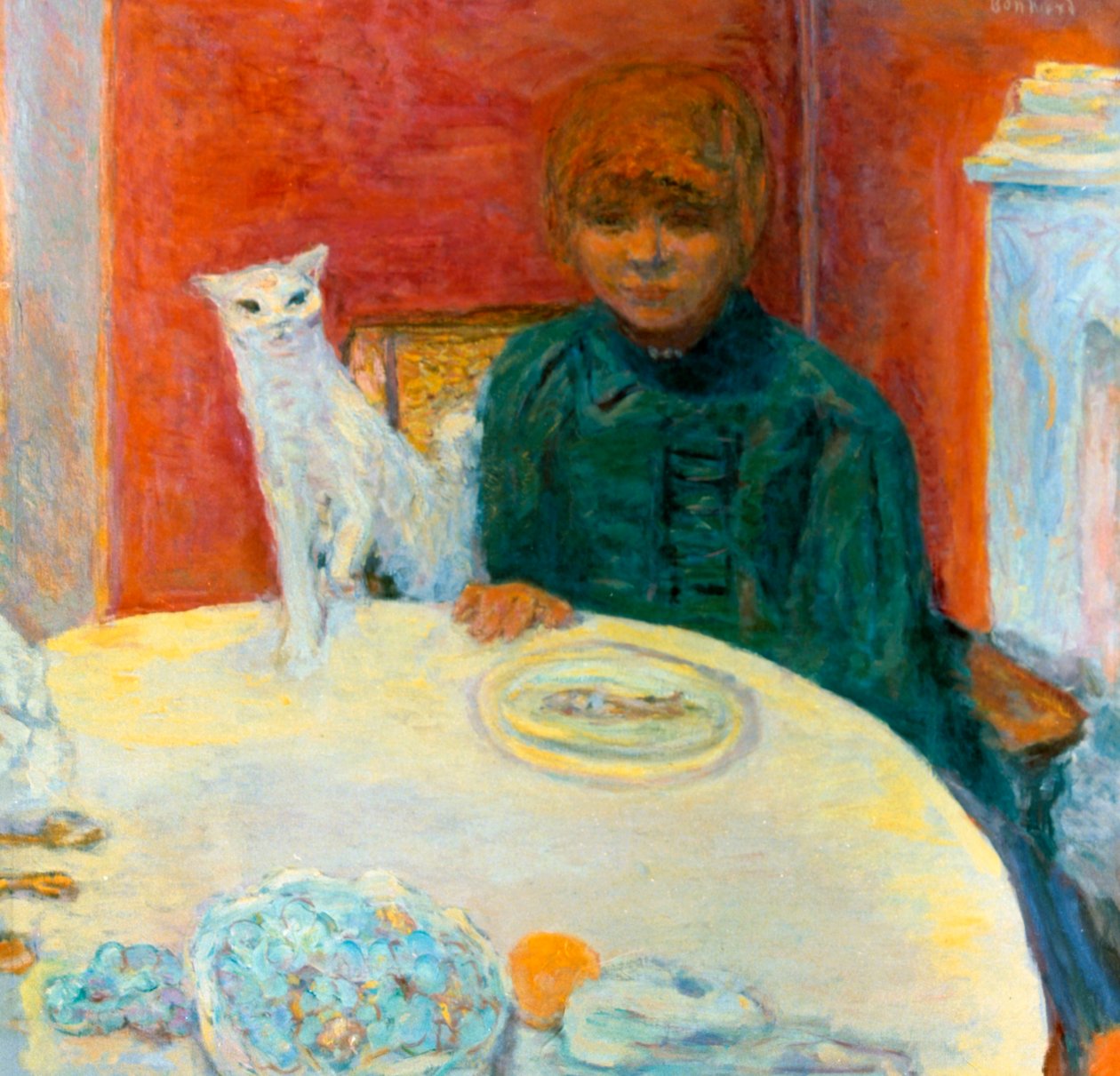 Kvinne med en katt, 1912 av Pierre Bonnard