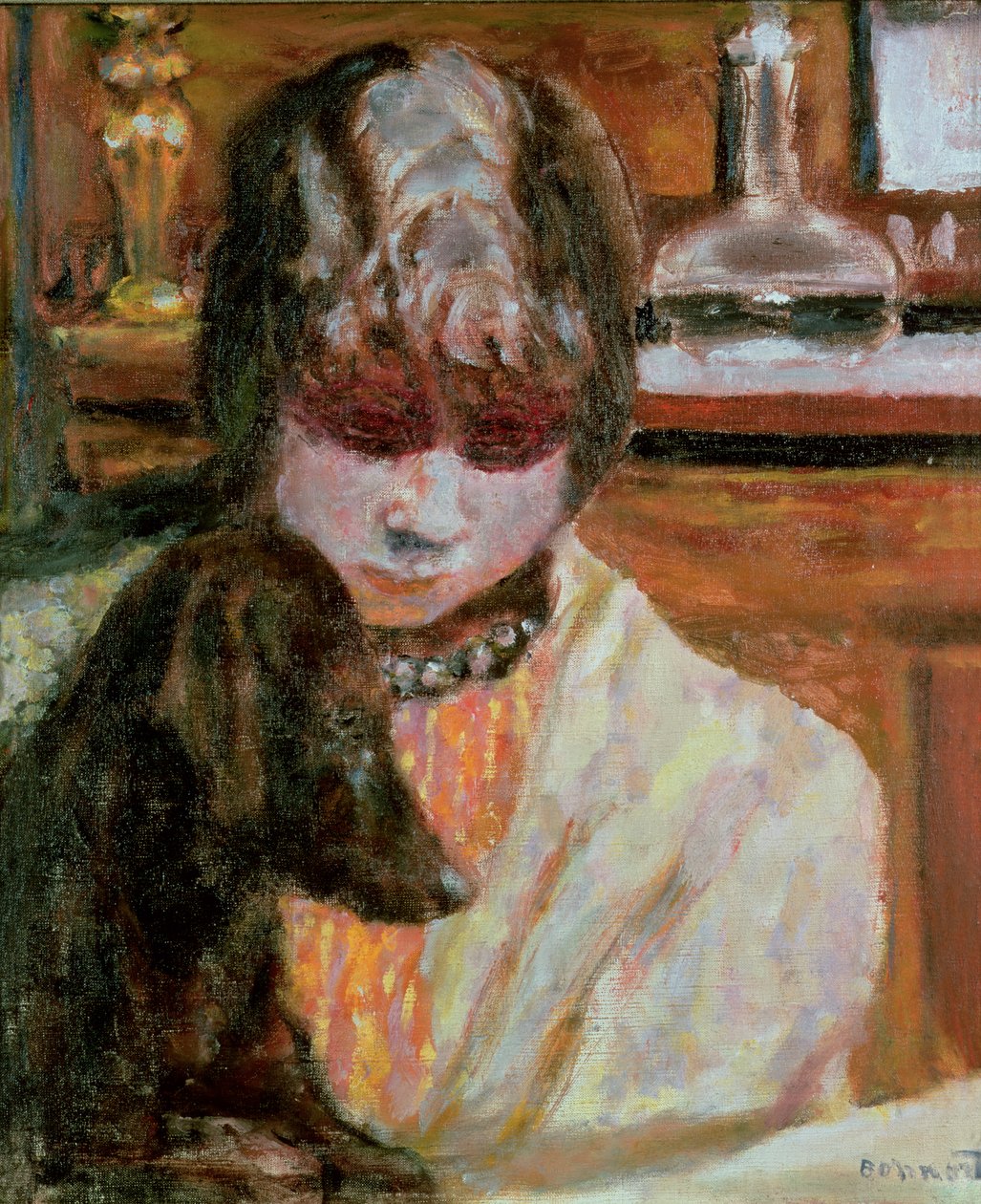 Kvinne med hund, ca. 1913 av Pierre Bonnard
