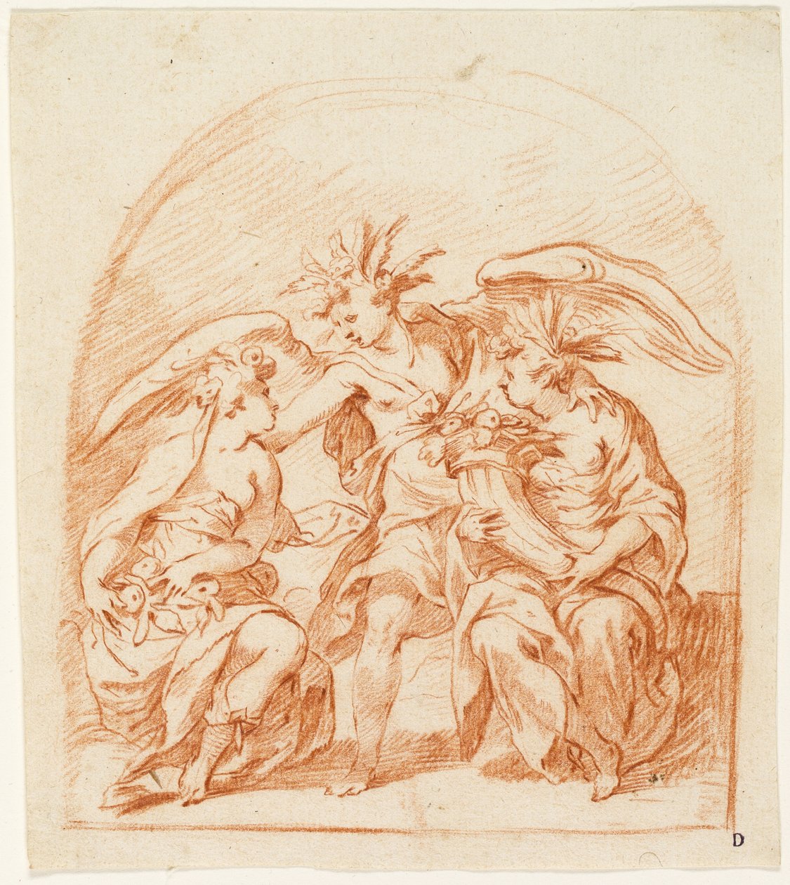 Allegorisk figur av sommeren flankert av Pomona og Ceres av Pierre Brebiette