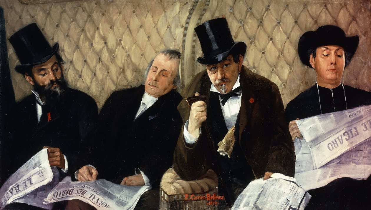 I Jernbanevognen av Pierre Carrier Belleuse