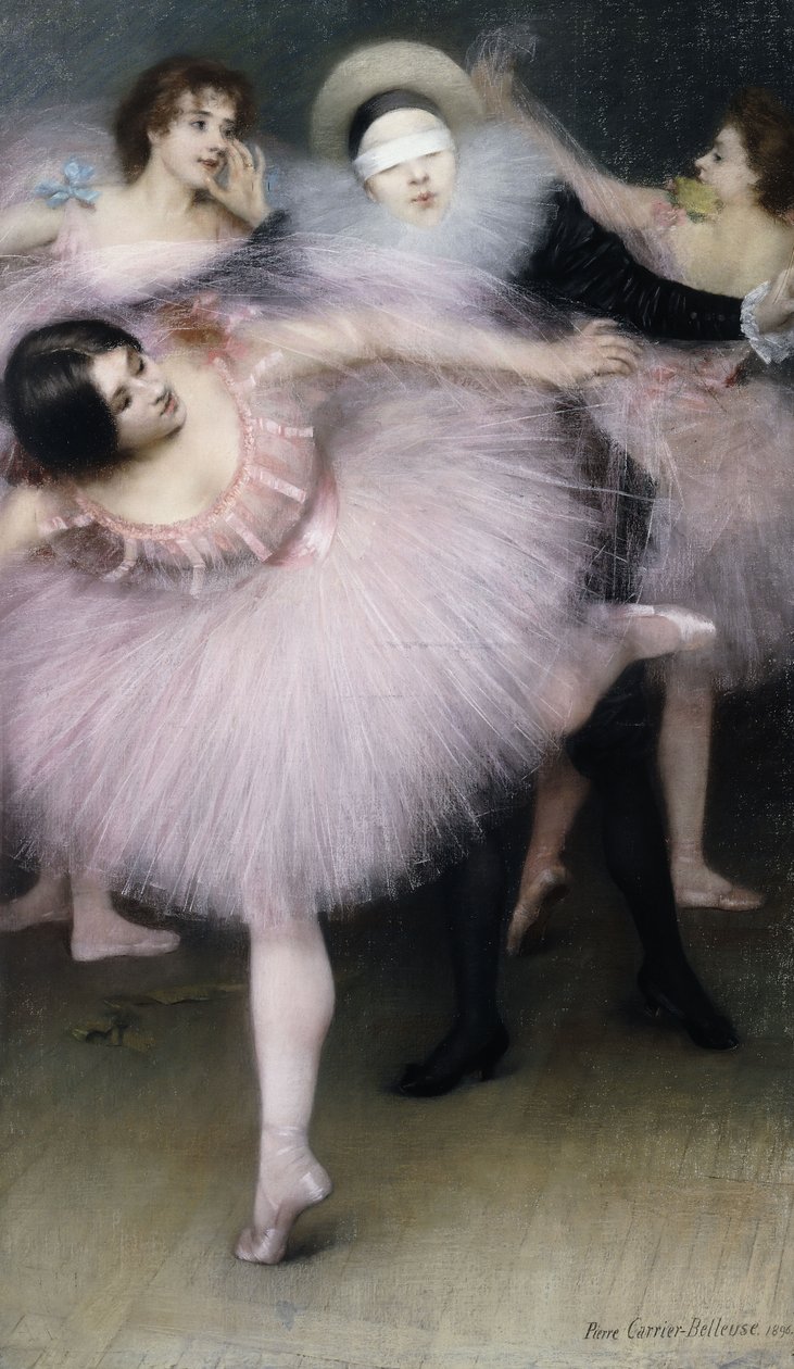 Harlekin dansere; Harlekin med dansere av Pierre Carrier Belleuse